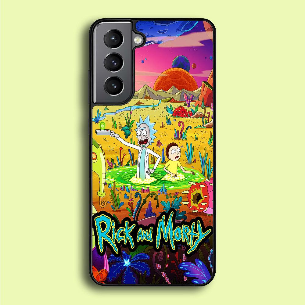 Rick and Morty Art Poster Samsung Galaxy S21 Plus Case-Rubber / Black (2D Case)-Xtracase