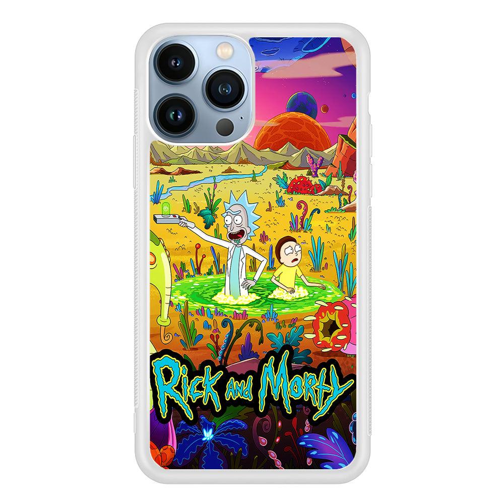 Rick and Morty Art Poster iPhone 13 Pro Case-Rubber / White (2D Case)-Xtracase