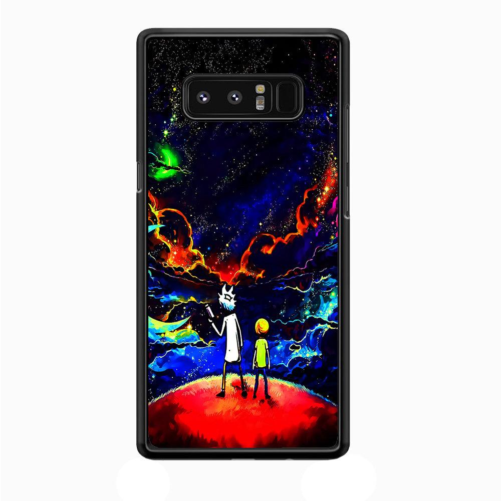 Rick and Morty Galaxy Painting Samsung Galaxy Note 8 Case-Rubber / White (2D Case)-Xtracase