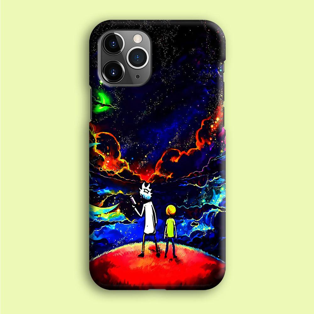 Rick and Morty Galaxy Painting iPhone 12 Pro Max Case-Plastic / Full Wrap (3D Case)-Xtracase