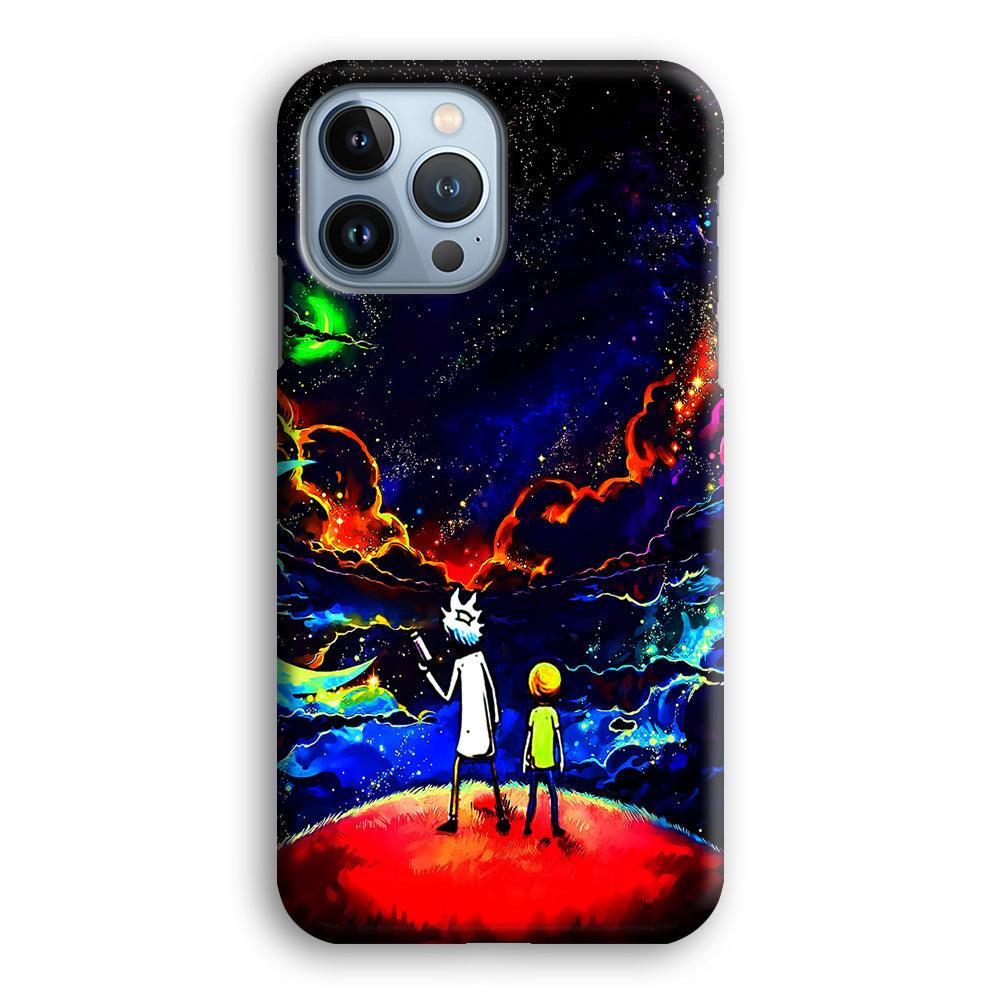 Rick and Morty Galaxy Painting iPhone 13 Pro Case-Plastic / Full Wrap (3D Case)-Xtracase