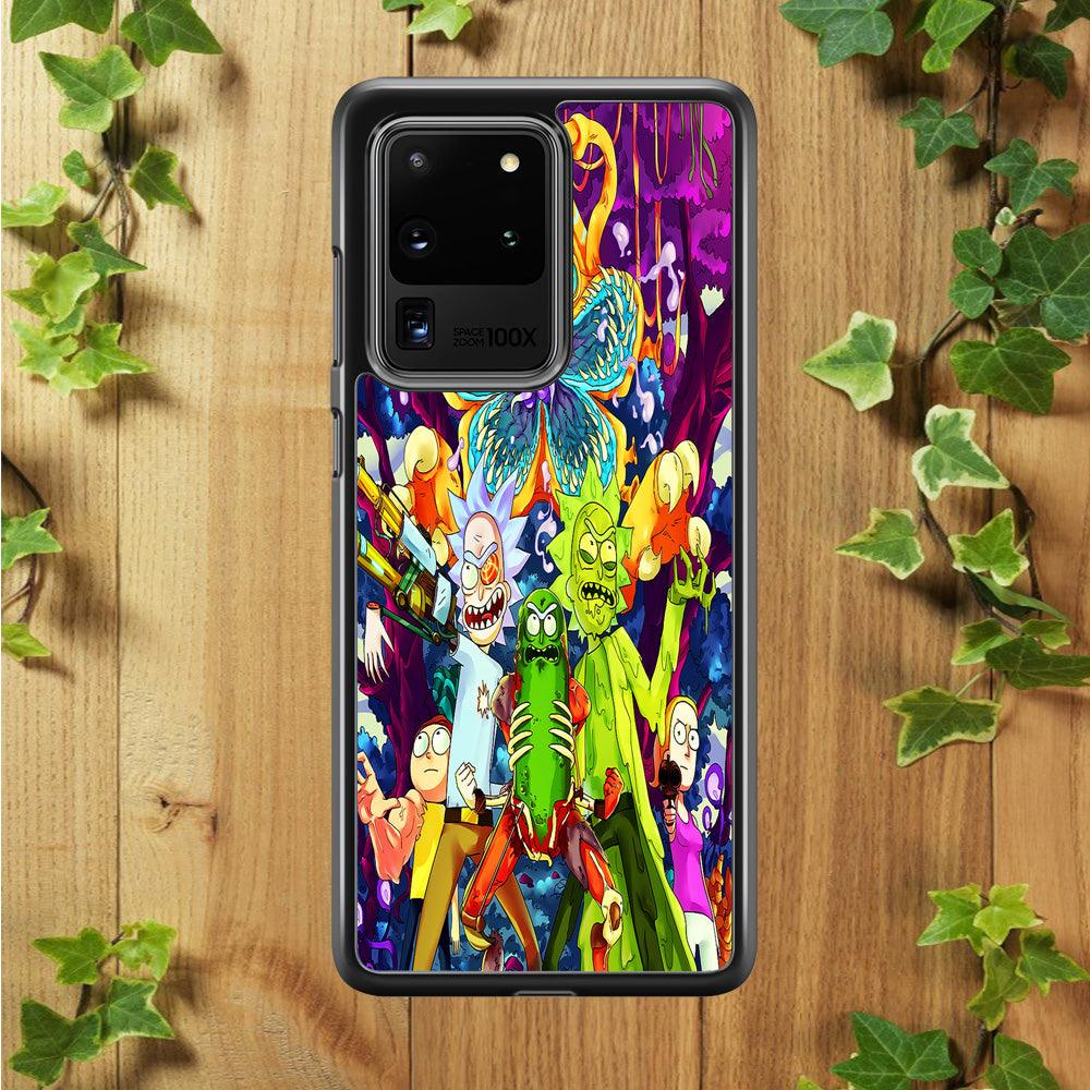 Rick and Morty Monster Samsung Galaxy S20 Ultra Case-Rubber / Black (2D Case)-Xtracase