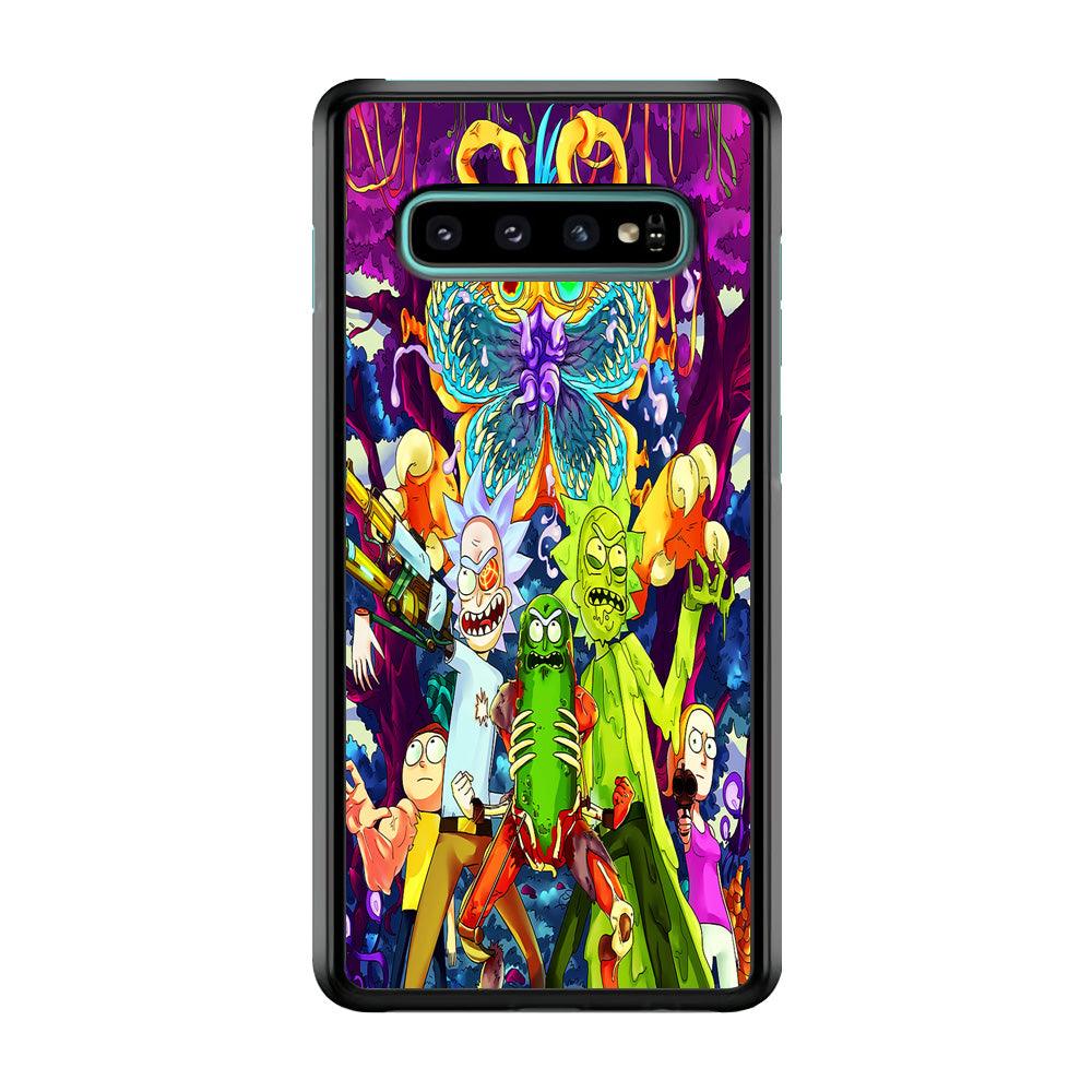 Rick and Morty Monster Samsung Galaxy S10 Case-Rubber / White (2D Case)-Xtracase