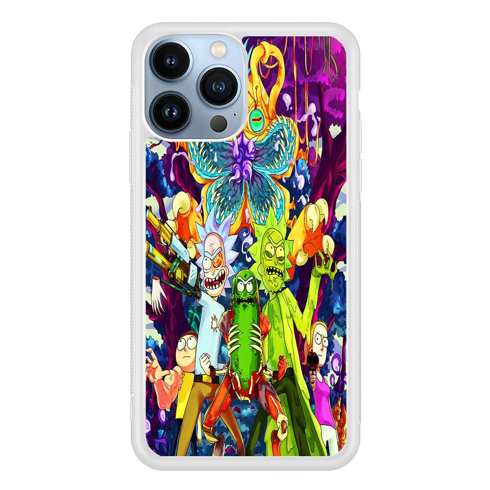Rick and Morty Monster iPhone 13 Pro Max Case-Rubber / White (2D Case)-Xtracase