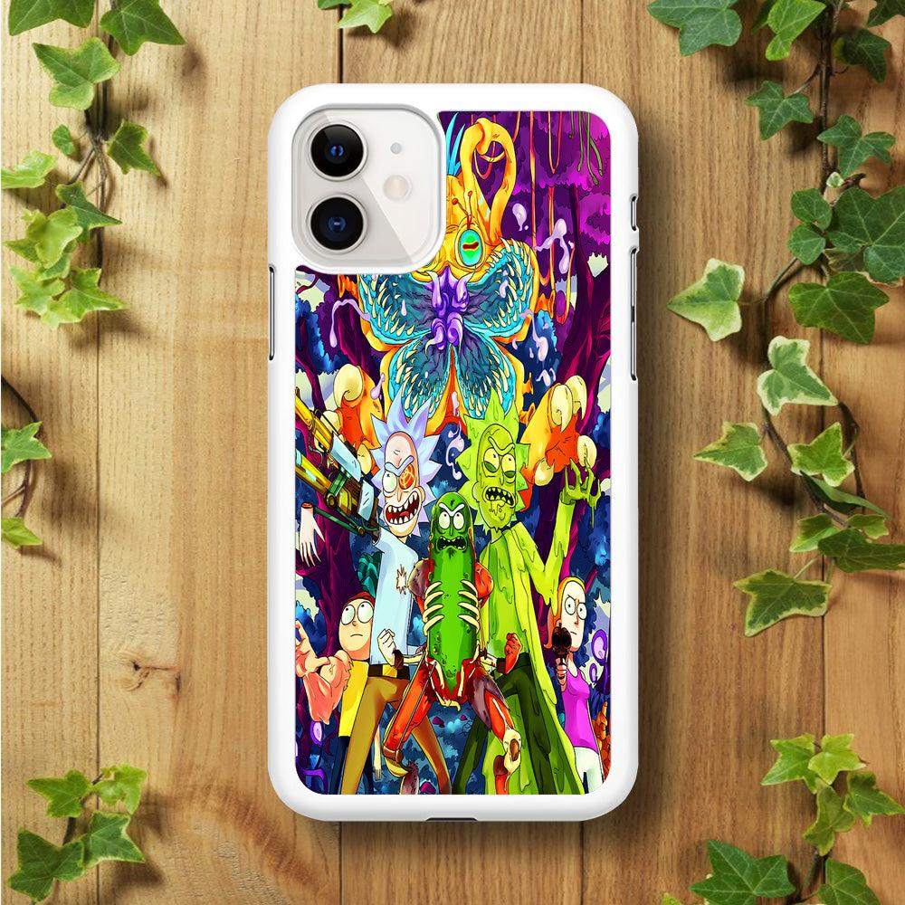 Rick and Morty Monster iPhone 11 Case-Rubber / White (2D Case)-Xtracase