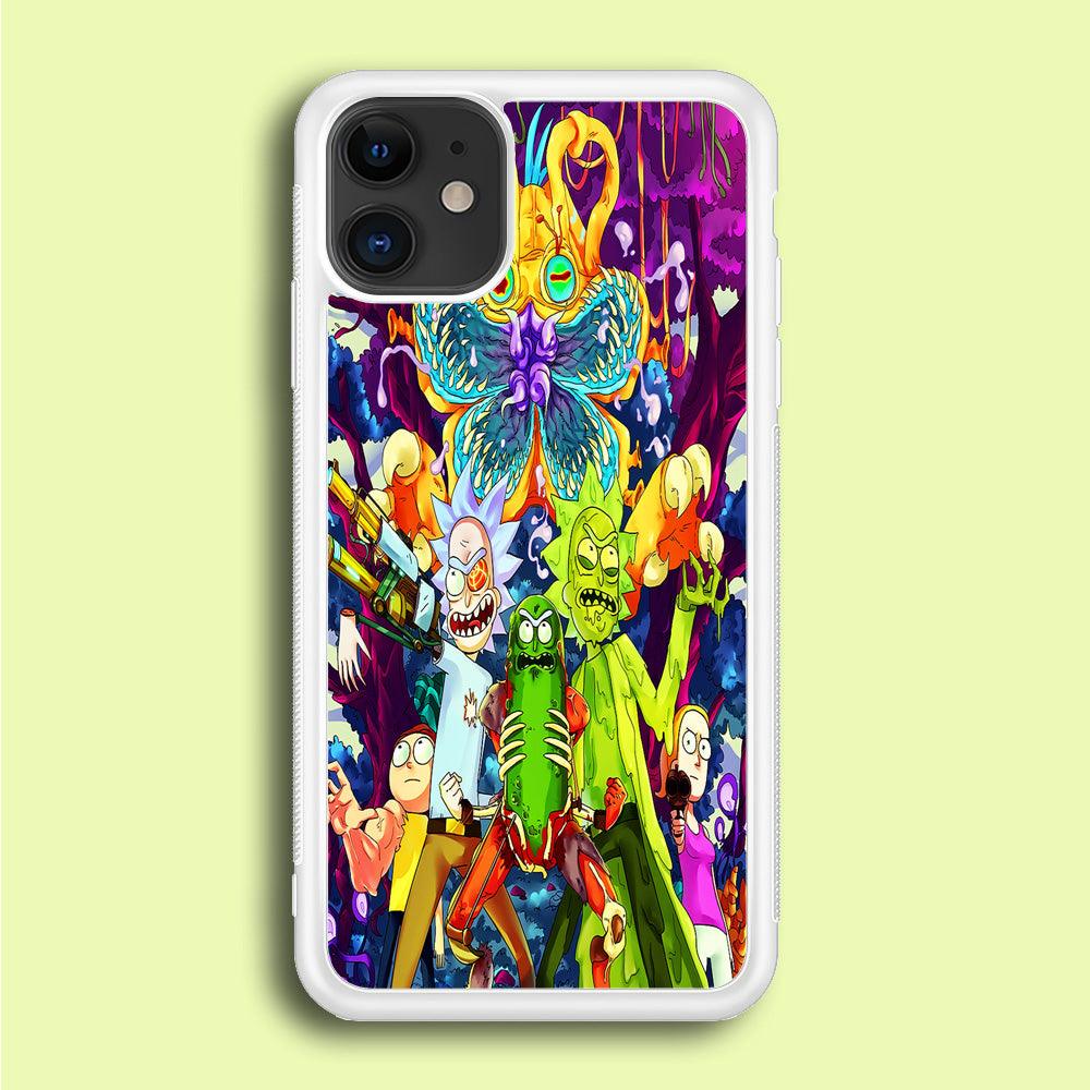 Rick and Morty Monster iPhone 12 Mini Case-Rubber / White (2D Case)-Xtracase