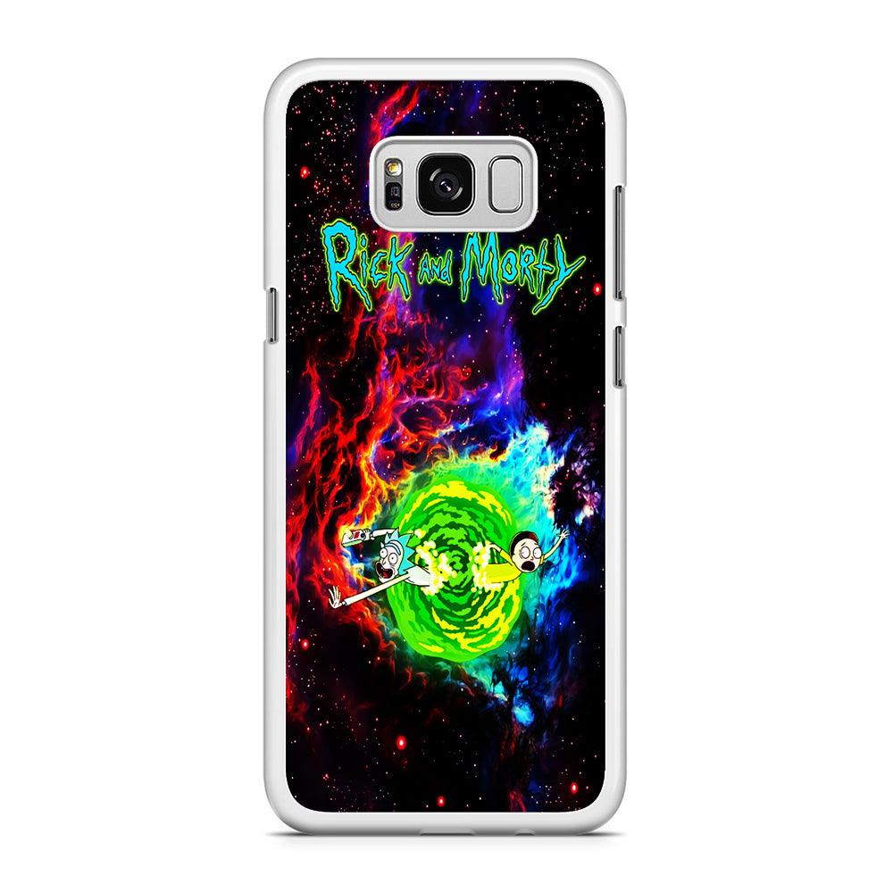 Rick and Morty Portal Galaxy Samsung Galaxy S8 Case-Rubber / White (2D Case)-Xtracase