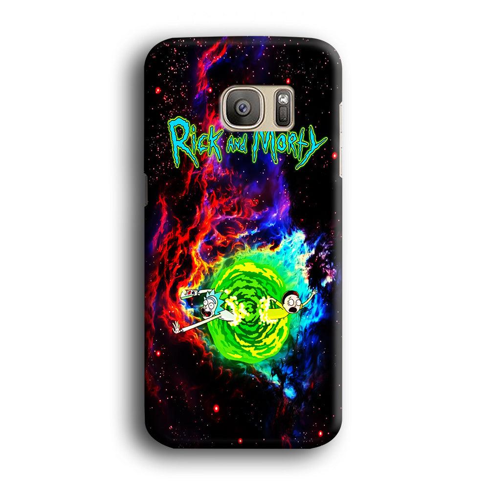 Rick and Morty Portal Galaxy Samsung Galaxy S7 Edge Case-Plastic / Full Wrap (3D Case)-Xtracase