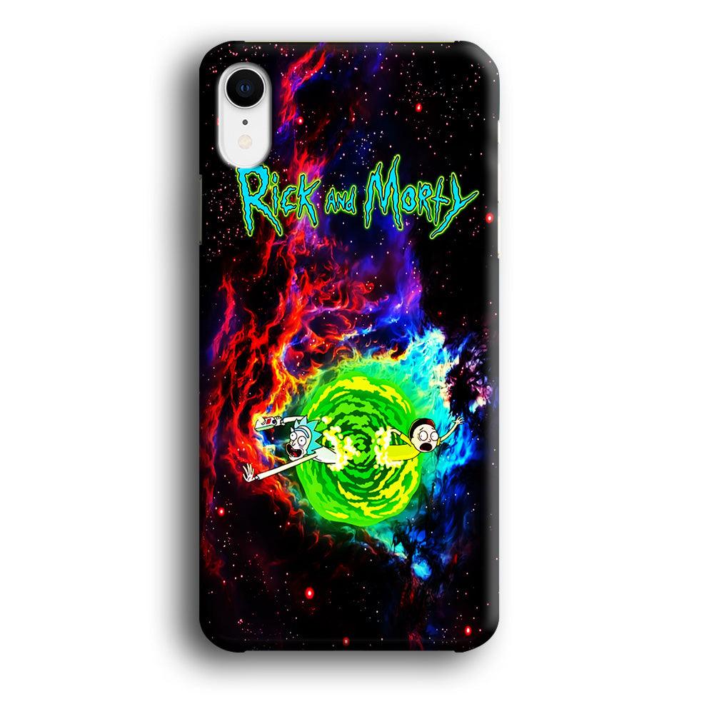 Rick and Morty Portal Galaxy iPhone XR Case-Plastic / Full Wrap (3D Case)-Xtracase