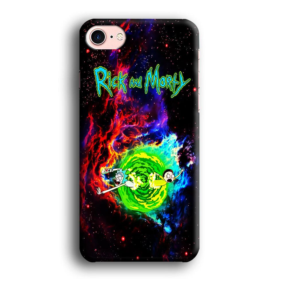 Rick and Morty Portal Galaxy iPhone SE 2020 Case-Plastic / Full Wrap (3D Case)-Xtracase