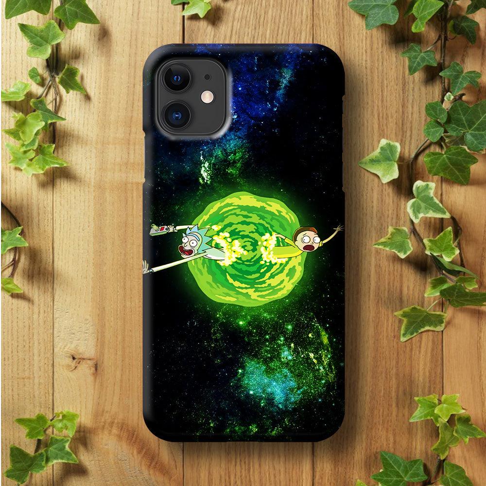 Rick and Morty Portal Spiral iPhone 11 Case-Plastic / Full Wrap (3D Case)-Xtracase