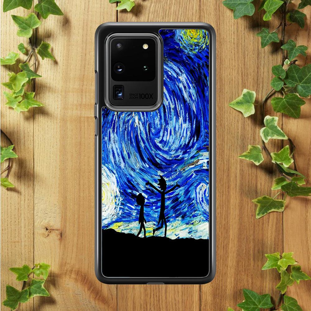 Rick and Morty Starry Night Samsung Galaxy S20 Ultra Case-Rubber / White (2D Case)-Xtracase