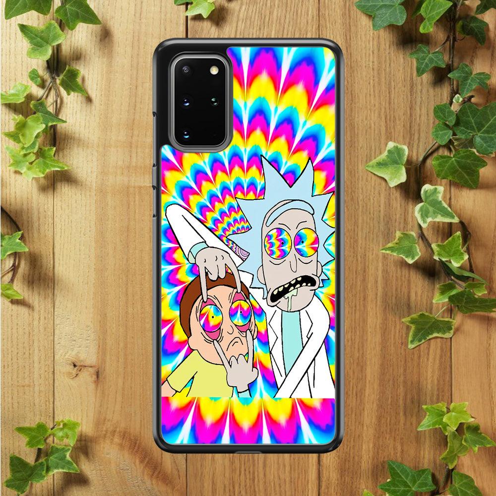 Rick and Morty Trippy Samsung Galaxy S20 Plus Case-Rubber / White (2D Case)-Xtracase