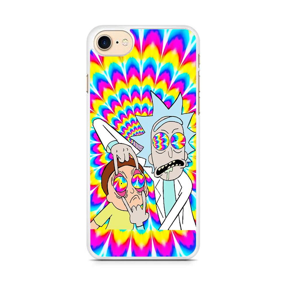 Rick and Morty Trippy iPhone 7 Case-Rubber / White (2D Case)-Xtracase