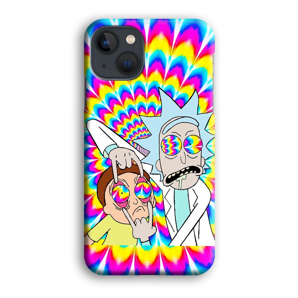 Rick and Morty Trippy iPhone 13 Mini Case-Plastic / Full Wrap (3D Case)-Xtracase