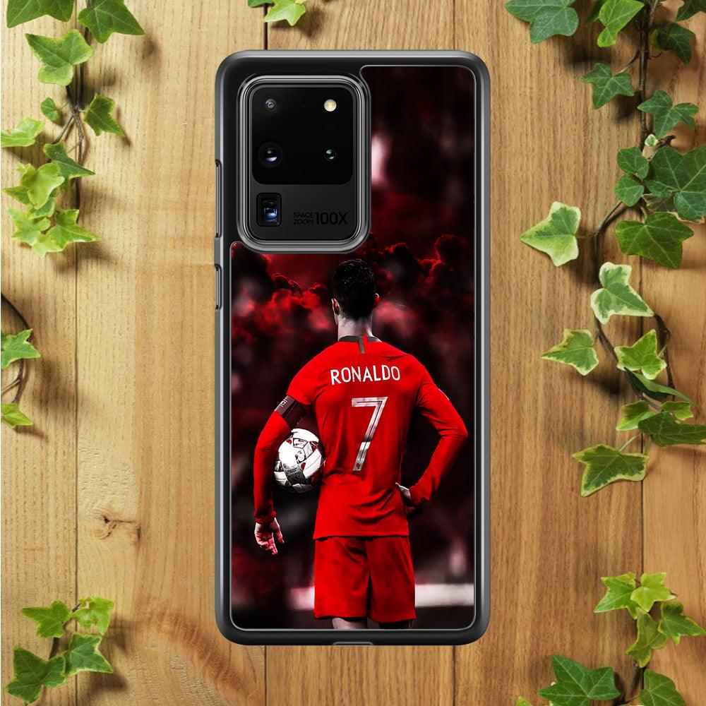 Ronaldo CR7 Samsung Galaxy S20 Ultra Case-Rubber / White (2D Case)-Xtracase