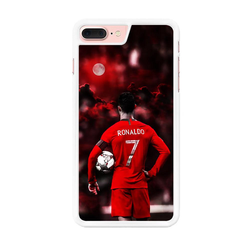 Ronaldo CR7 iPhone 8 Plus Case-Rubber / White (2D Case)-Xtracase