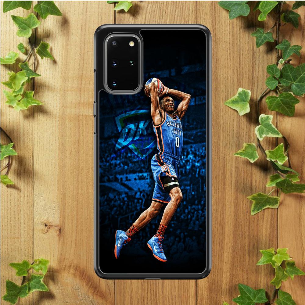 Russell Westbrook Jump Shot Samsung Galaxy S20 Plus Case-Rubber / Black (2D Case)-Xtracase