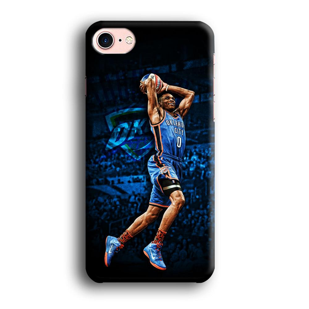 Russell Westbrook Jump Shot iPhone 8 Case-Plastic / Full Wrap (3D Case)-Xtracase