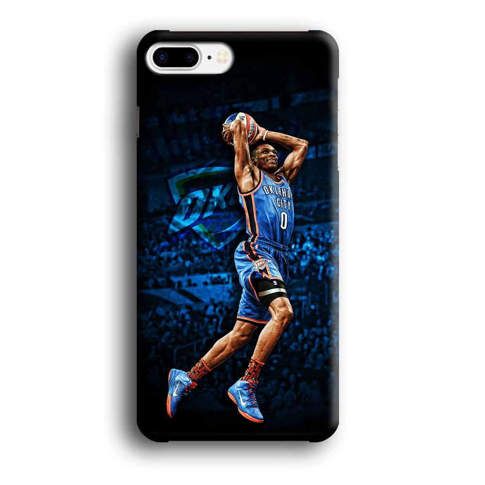 Russell Westbrook Jump Shot iPhone 8 Plus Case-Plastic / Full Wrap (3D Case)-Xtracase