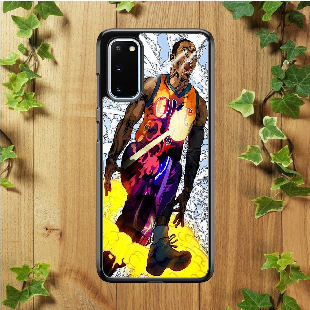 Russell Westbrook Oklahoma City Art Samsung Galaxy S20 Case-Rubber / Black (2D Case)-Xtracase