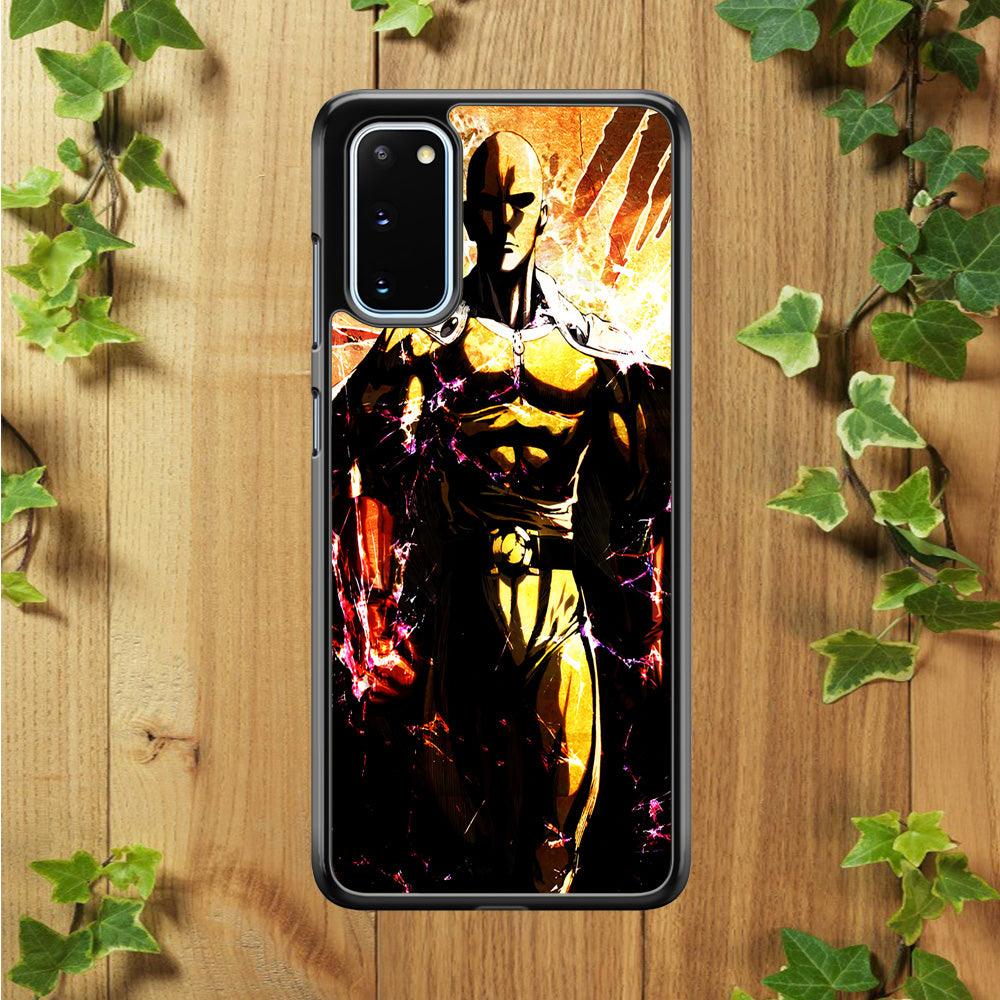 Saitama Serious Mode Samsung Galaxy S20 Case-Rubber / White (2D Case)-Xtracase