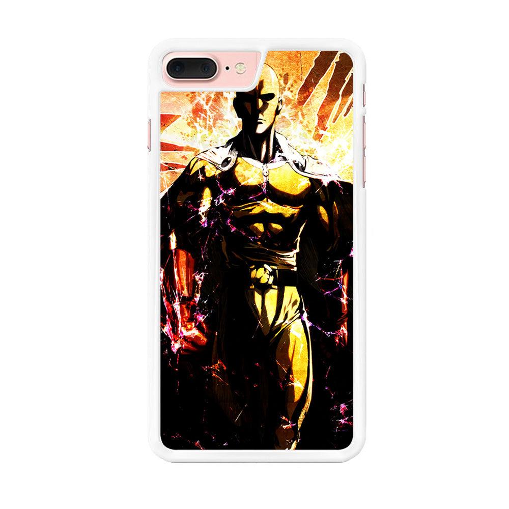 Saitama Serious Mode iPhone 8 Plus Case-Rubber / White (2D Case)-Xtracase