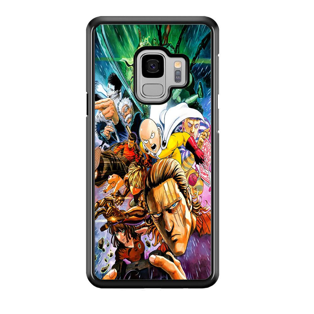 Saitama and S-Class Hero Samsung Galaxy S9 Case-Rubber / White (2D Case)-Xtracase