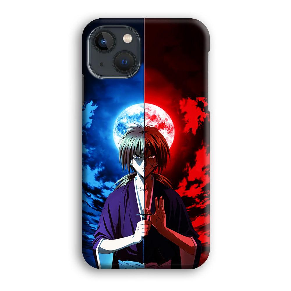 Samurai X Kenshin Red Blue Sky iPhone 13 Mini Case-Plastic / Full Wrap (3D Case)-Xtracase