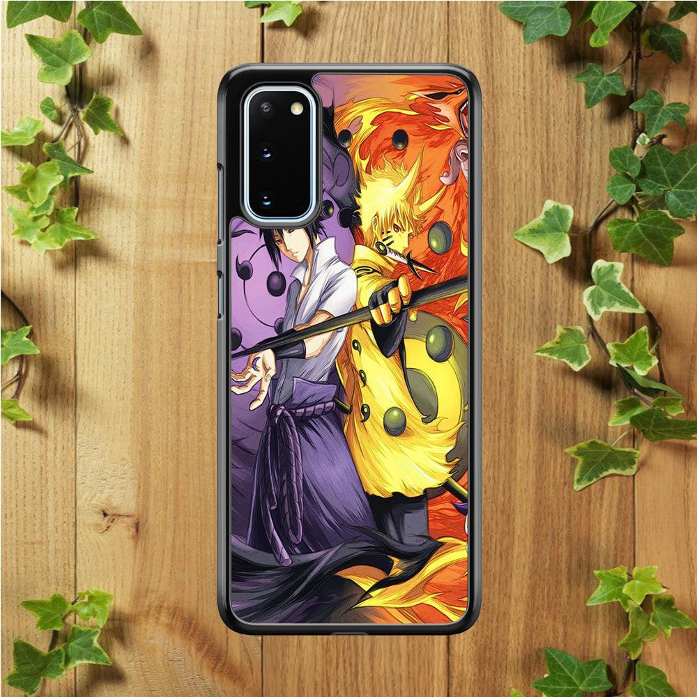 Sasuke Naruto Samsung Galaxy S20 Case-Rubber / White (2D Case)-Xtracase