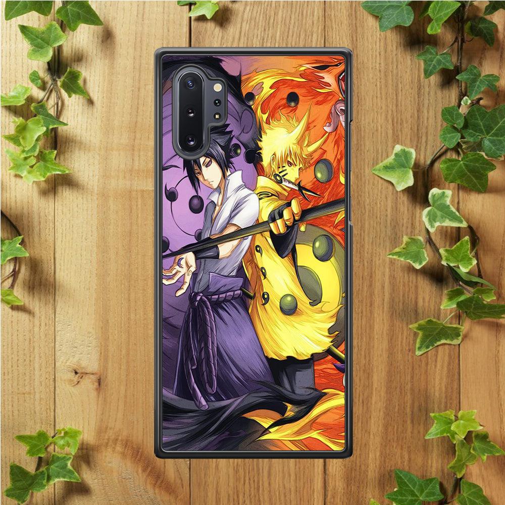 Sasuke Naruto Samsung Galaxy Note 10 Plus Case-Rubber / White (2D Case)-Xtracase