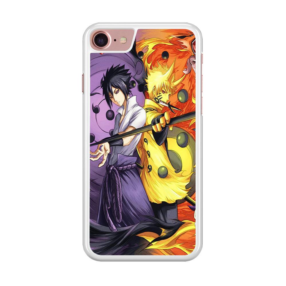 Sasuke Naruto iPhone 8 Case-Rubber / White (2D Case)-Xtracase