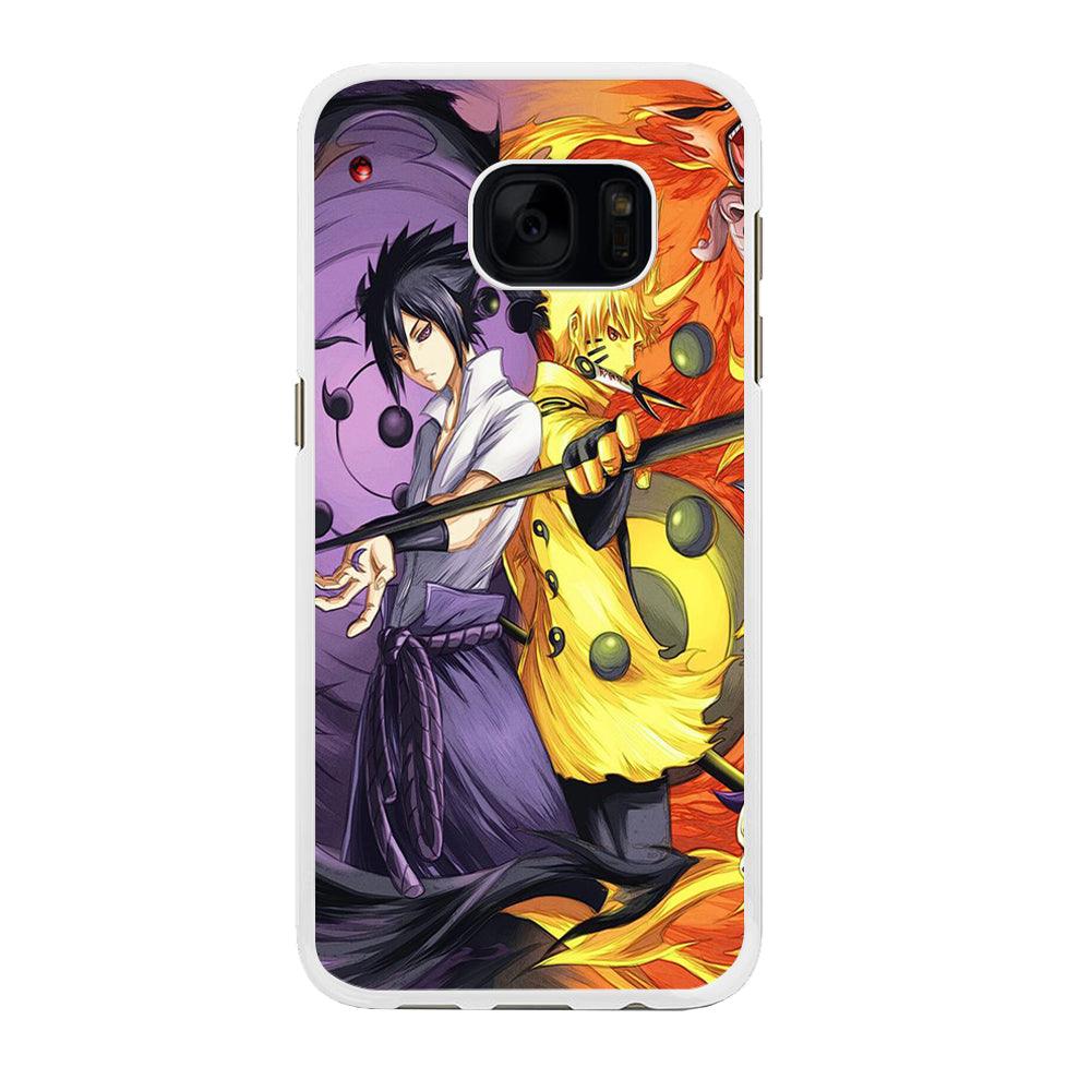 Sasuke Naruto Samsung Galaxy S7 Edge Case-Rubber / White (2D Case)-Xtracase