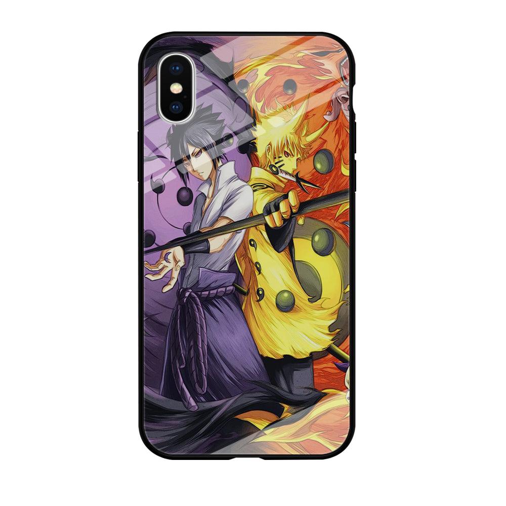 Sasuke Naruto iPhone Xs Case-Tempered Glass Case-Xtracase