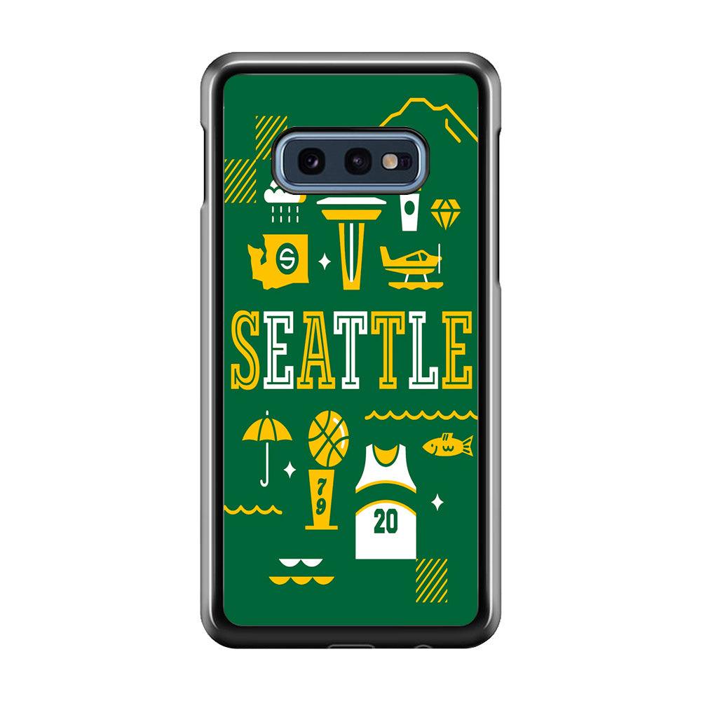 Seattle SuperSonics Basketball Samsung Galaxy S10E Case-Plastic / Full Wrap (3D Case)-Xtracase