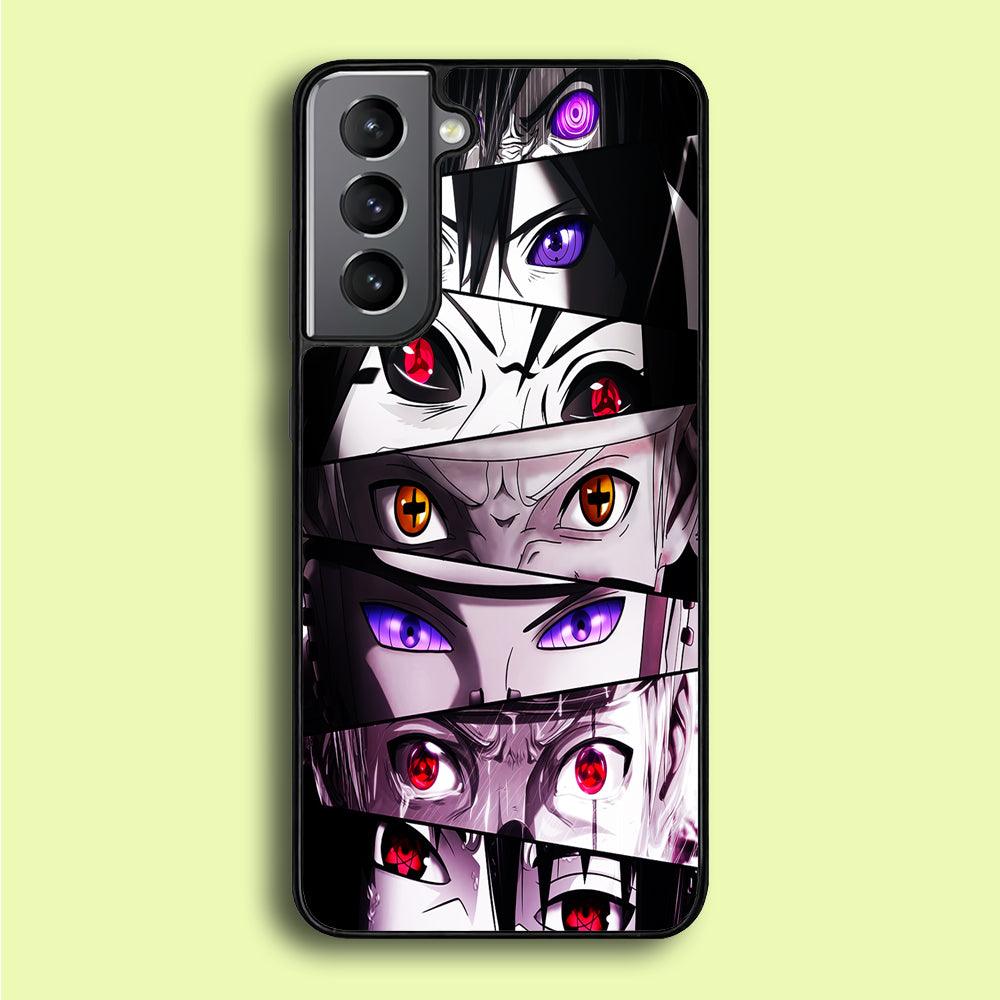 Sharingan Eyes Collection Samsung Galaxy S21 Plus Case-Rubber / White (2D Case)-Xtracase