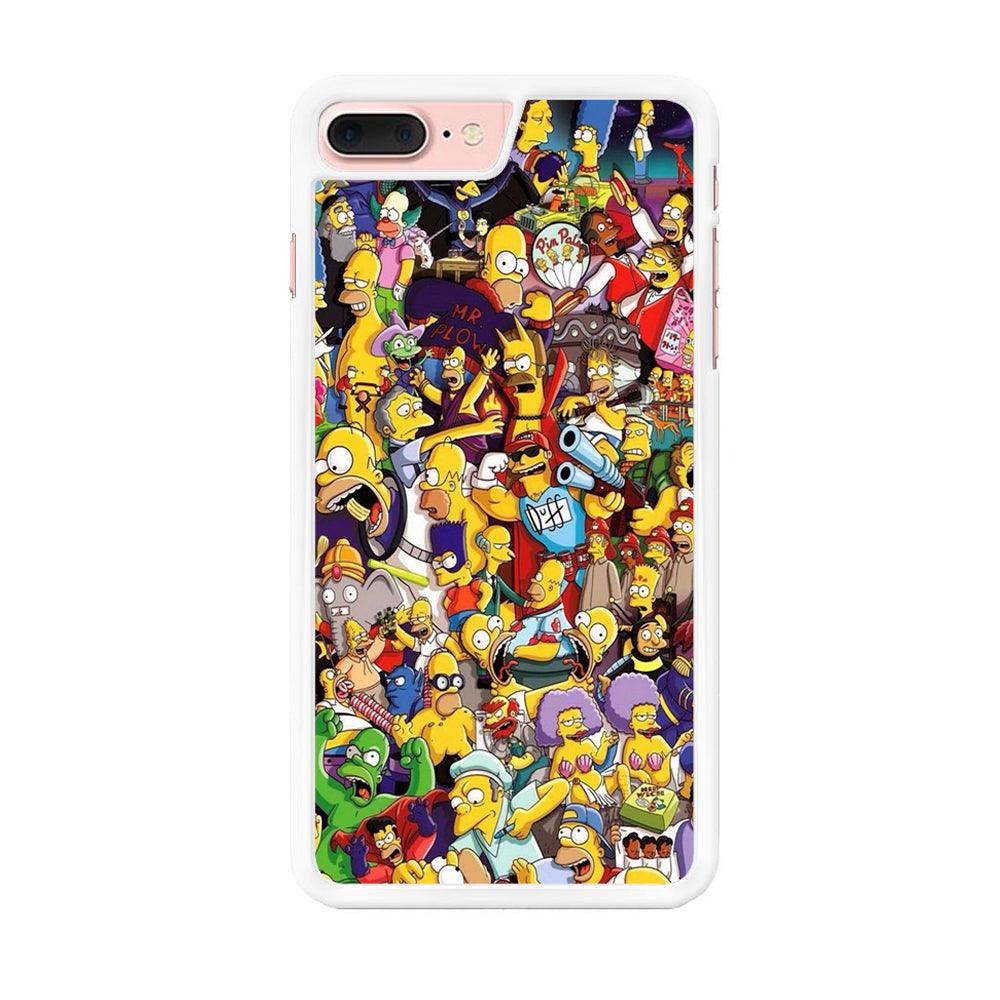 Simpson All Character iPhone 7 Plus Case-Rubber / White (2D Case)-Xtracase
