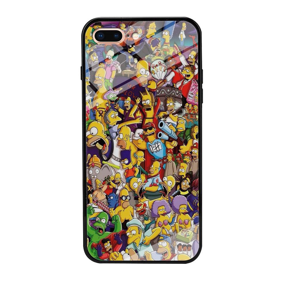 Simpson All Character iPhone 8 Plus Case-Tempered Glass Case-Xtracase
