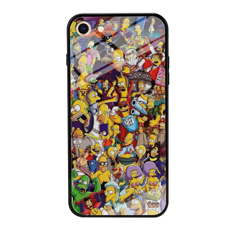 Simpson All Character iPhone 8 Case-Tempered Glass Case-Xtracase