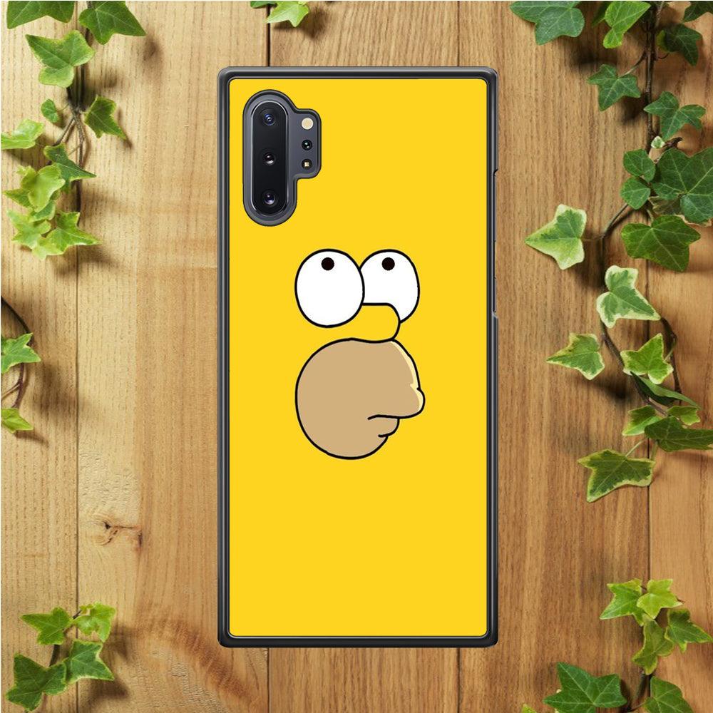 Simpson Homer Face Samsung Galaxy Note 10 Plus Case-Rubber / White (2D Case)-Xtracase