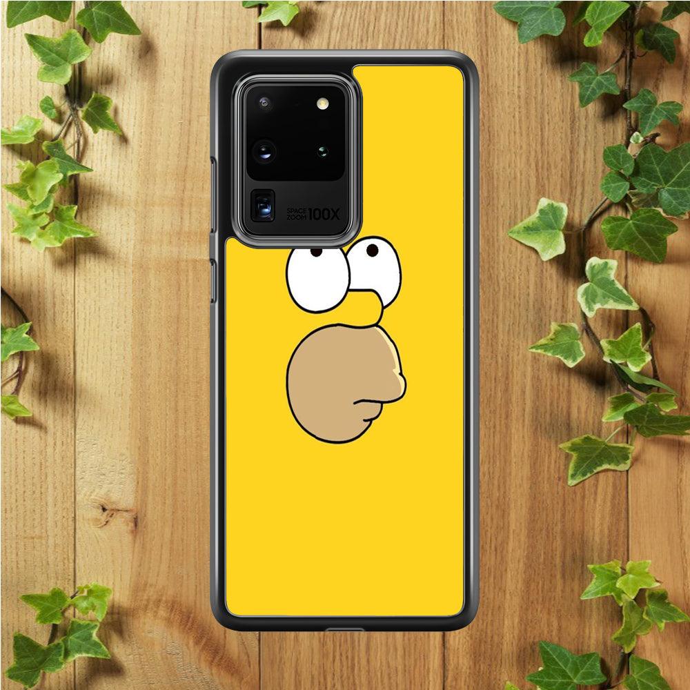 Simpson Homer Face Samsung Galaxy S20 Ultra Case-Rubber / White (2D Case)-Xtracase