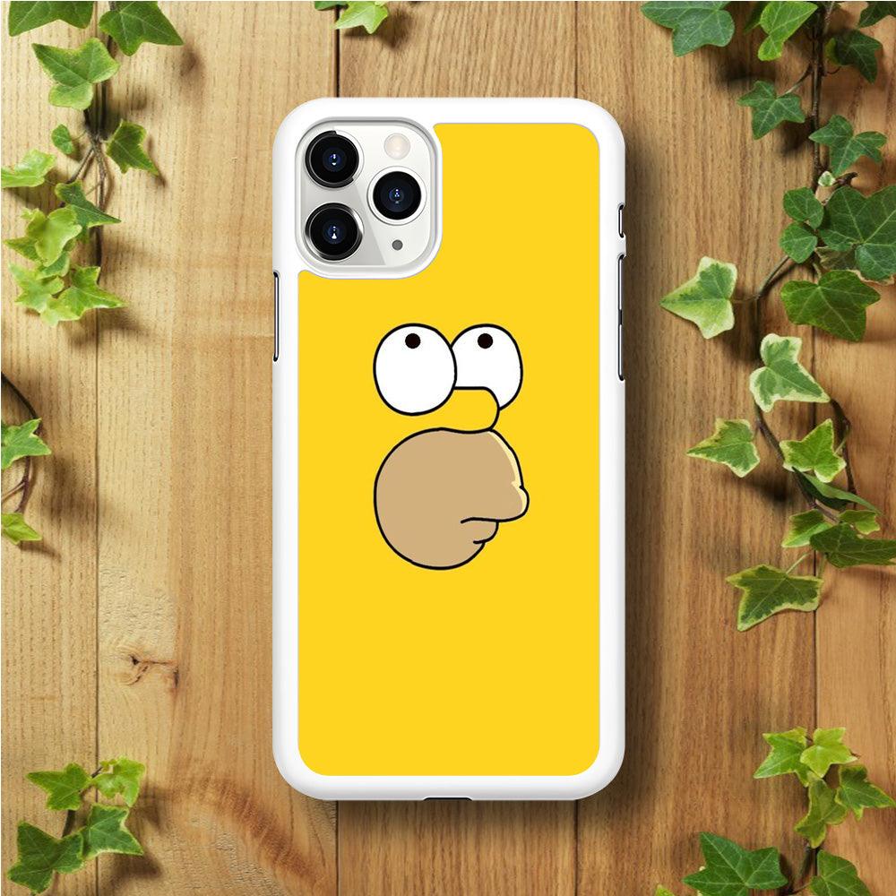 Simpson Homer Face iPhone 11 Pro Case-Rubber / White (2D Case)-Xtracase