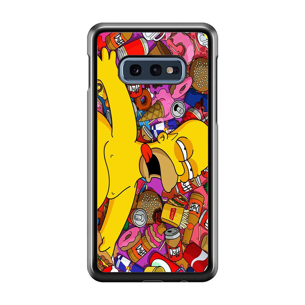 Simpson Homer High Samsung Galaxy S10E Case-Rubber / Black (2D Case)-Xtracase