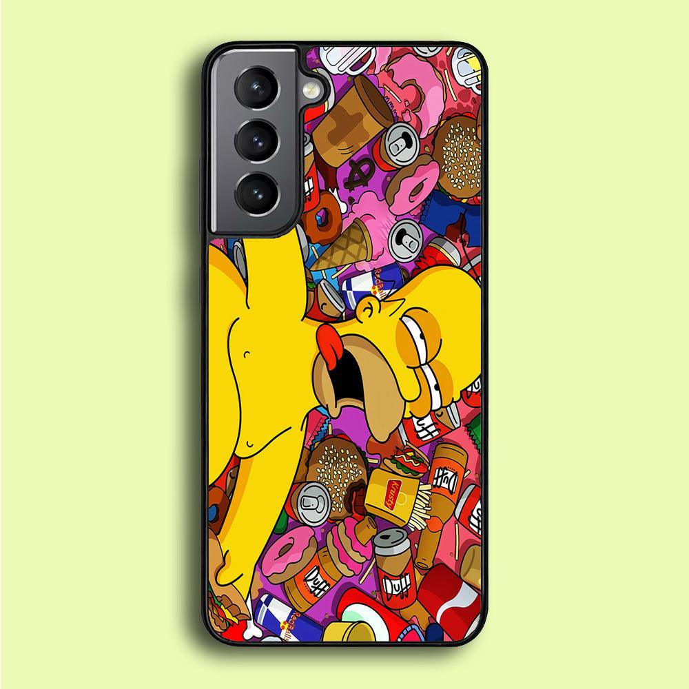 Simpson Homer High Samsung Galaxy S21 Case-Plastic / Full Wrap (3D Case)-Xtracase