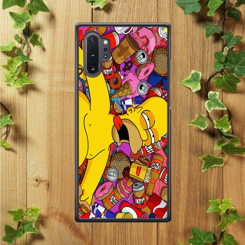 Simpson Homer High Samsung Galaxy Note 10 Plus Case-Rubber / White (2D Case)-Xtracase
