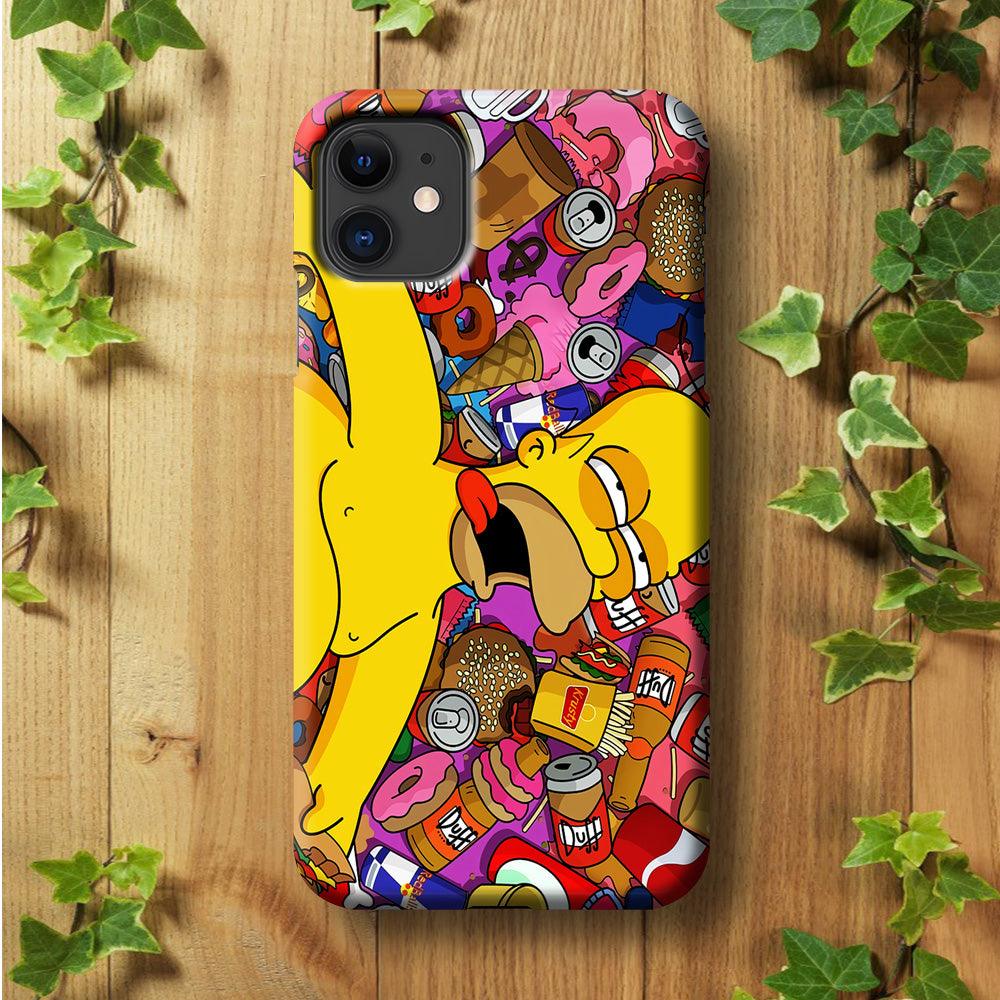 Simpson Homer High iPhone 11 Case-Plastic / Full Wrap (3D Case)-Xtracase