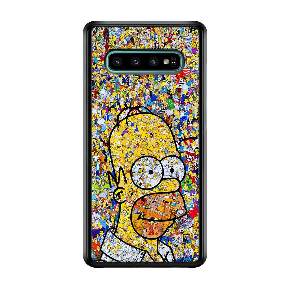 Simpson Homer Sticker Collection Samsung Galaxy S10 Case-Plastic / Full Wrap (3D Case)-Xtracase