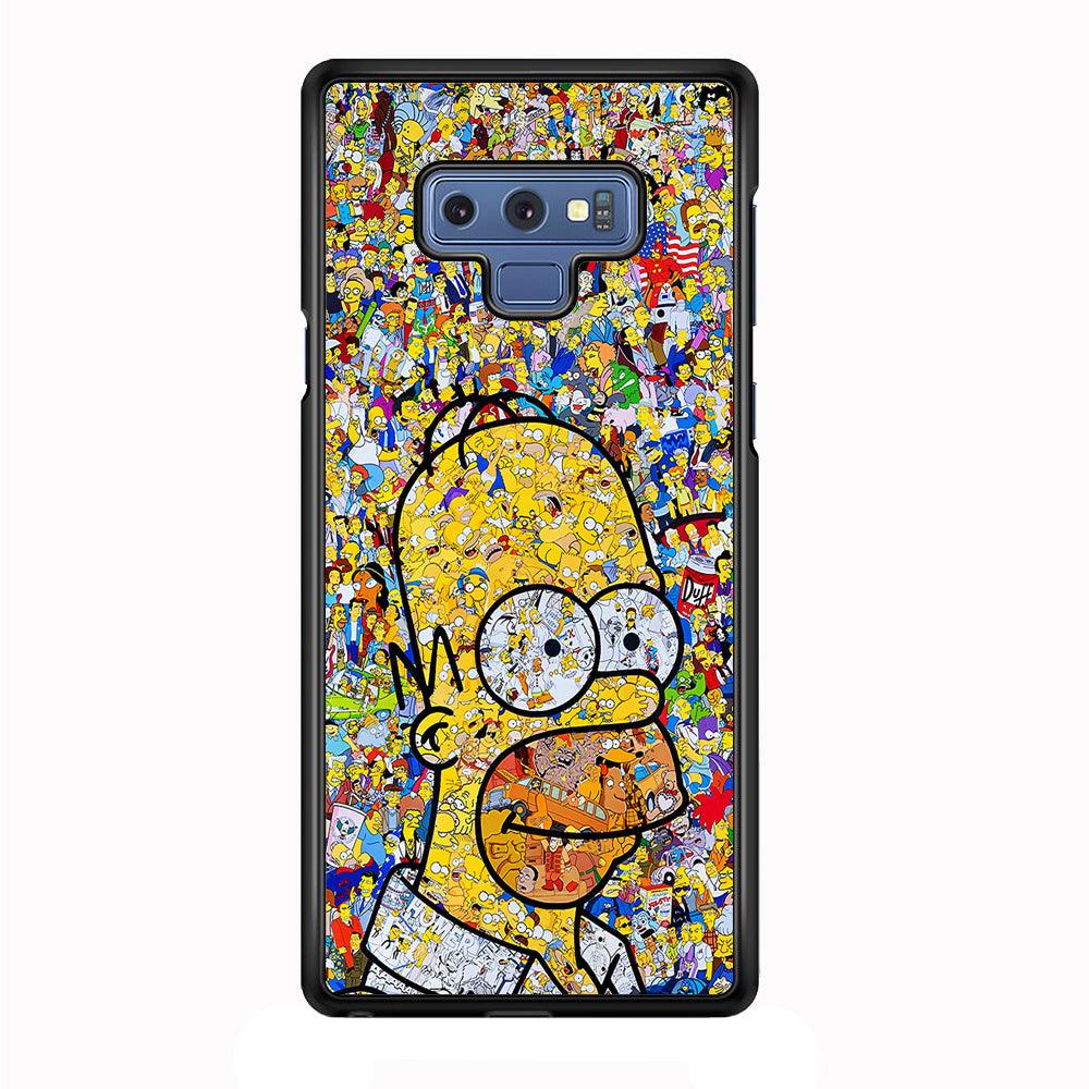 Simpson Homer Sticker Collection Samsung Galaxy Note 9 Case-Rubber / Black (2D Case)-Xtracase