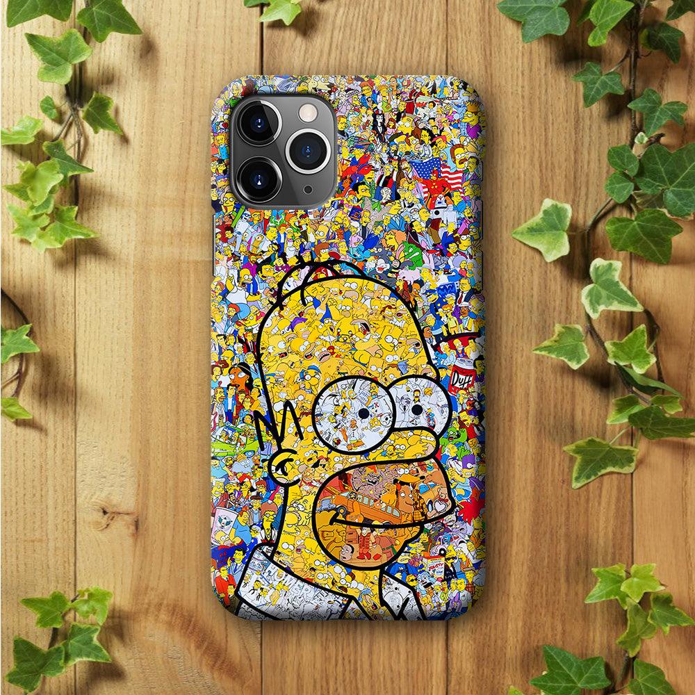 Simpson Homer Sticker Collection iPhone 11 Pro Case-Plastic / Full Wrap (3D Case)-Xtracase
