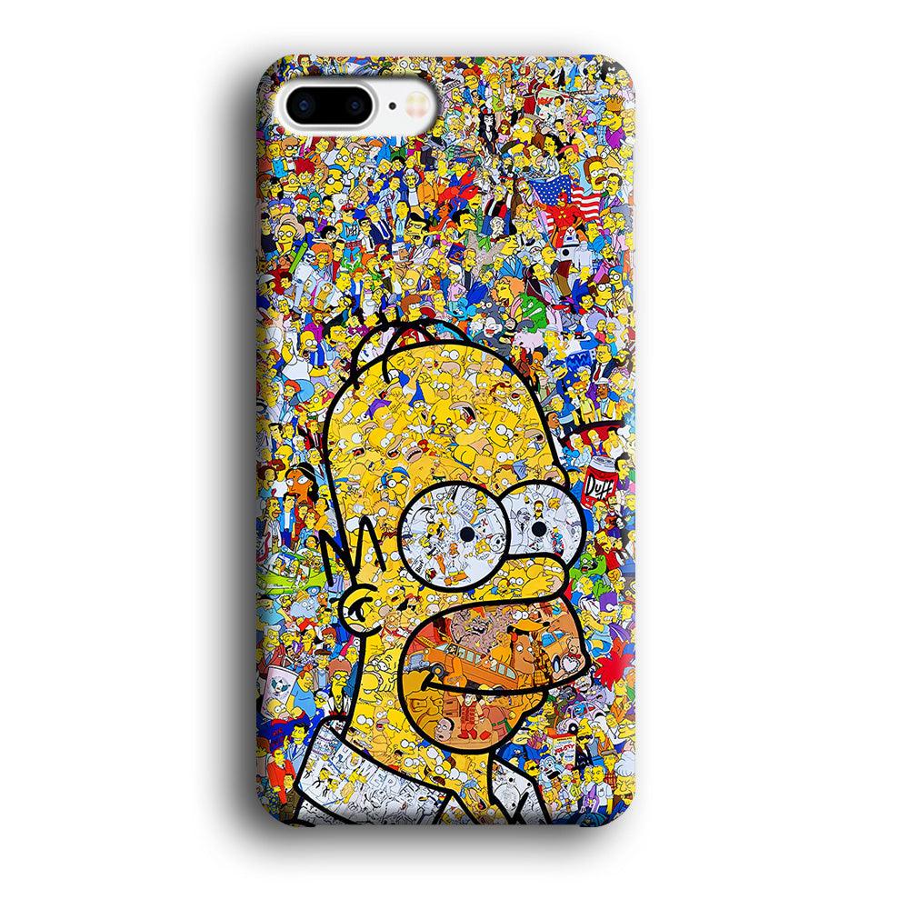 Simpson Homer Sticker Collection iPhone 8 Plus Case-Plastic / Full Wrap (3D Case)-Xtracase